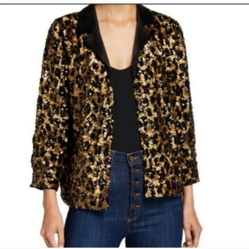 Alice + Olivia Kier Sequin Leopard Jacket Blazer Size XS - Picture 12 of 13
